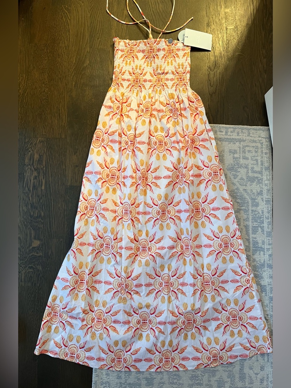 NWT Hill House Lucy Nap Dress orange shell mosaic cotton, Small